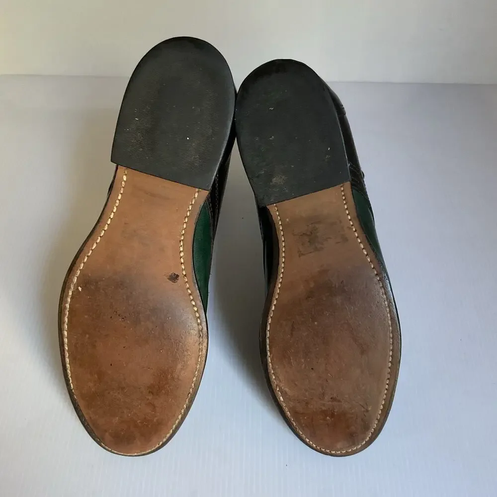 Vintage Laredo Roper Boots Black Green Leather  Women’s 6.5M Lace-Up Western - Picture 9 of 11